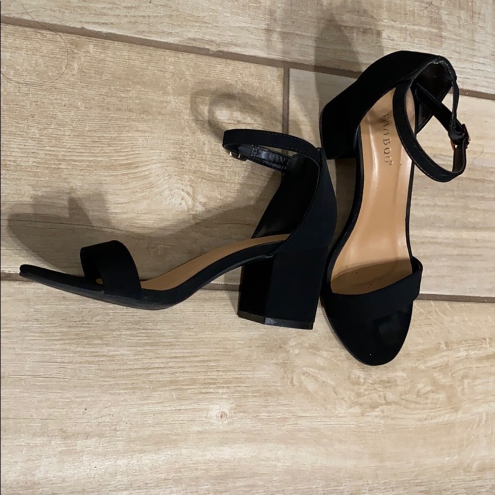 Black block heels